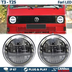2 Full LED 7" Inches Headlights for VW TRANSPORTER T3 T25 (79-85) | King Kong Led Headlights 6500K Ice White Light 