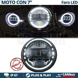 1 Faro Delantero LED 7" para HARLEY DAVIDSON Bobber, Sportster, Dyna | Faros Led King Kong 6500K Luz Blanca Potente