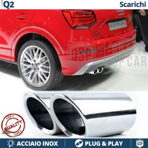 2 pcs EXHAUST TIPS for AUDI Q2 Chromed Stainless STEEL | PLUG & PLAY Installation