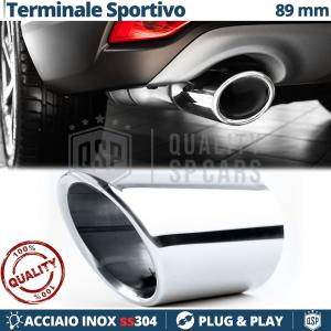 TERMINALE di Scarico Auto Tondo in ACCIAIO Inox Cromato | Per Marmitte Ø 78-83 MM