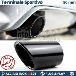 EXHAUST TIP Black Stainless STEEL | Round Tail Pipe Tips INLET Ø 69-74 MM