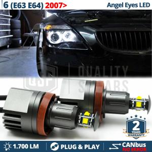 H8 LED ANGEL EYES For BMW 6 Series E63 E64, FROM 2007 | White Parking Lights 40W CANbus