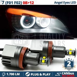 H8 LED ANGEL EYES For BMW 7 Series F01 F02, TO 2012 | White Parking Lights 40W CANbus