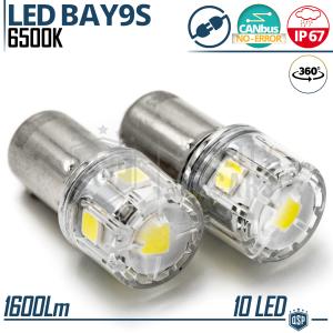 2 Lampadine LED BAY9S H21W Canbus | Luci di Posizione LED Bianco Ghiaccio 6500K | Plug & Play