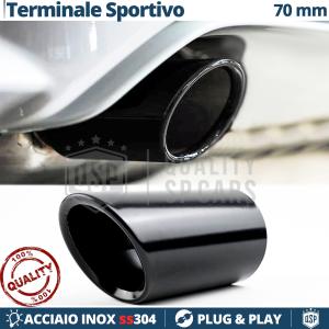 EXHAUST TIP Black Stainless STEEL | Round Tail Pipe Tips INLET Ø 59-64 MM