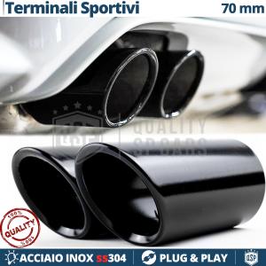2 pcs EXHAUST TIPS Black Stainless STEEL | Round Tail Pipe Tips INLET Ø 59-64 MM