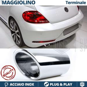 1 TERMINALE di Scarico Sportivo per VW Maggiolino (dal 2011) in ACCIAIO Inox Cromato | Ad Incastro 