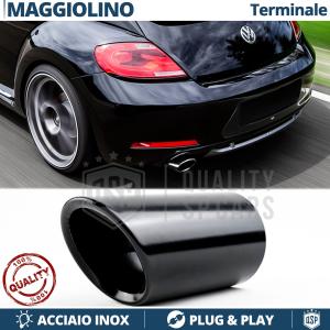 1 TERMINALE di Scarico Sportivo per VW Maggiolino in ACCIAIO Inox Nero | Ad Incastro Plug & Play