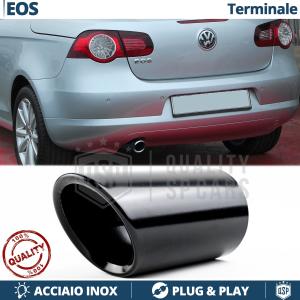 TERMINALE di Scarico Sportivo per VW EOS in ACCIAIO Inox Nero | Ad Incastro Plug & Play