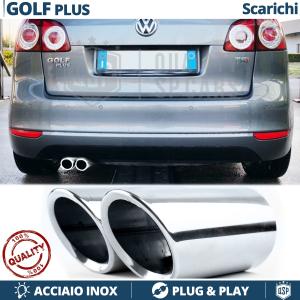 2 pcs EXHAUST TIPS for VW GOLF PLUS Chromed Stainless STEEL | PLUG & PLAY Installation