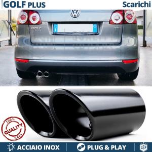 2 pcs EXHAUST TIPS for VW GOLF PLUS Black Stainless STEEL | PLUG & PLAY Installation