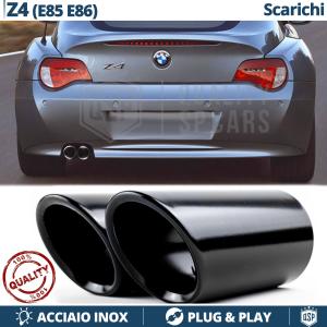 2 TERMINALI di Scarico Sportivi per BMW Z4 E85, E86 NERI in ACCIAIO Inox | Ad Incastro Plug & Play