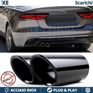 2 pcs EXHAUST TIPS for JAGUAR XE BLACK Stainless STEEL | PLUG & PLAY Installation