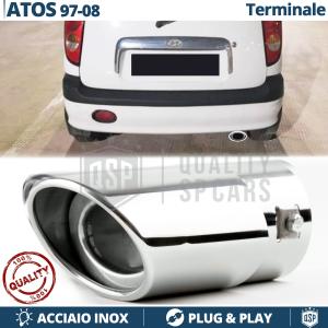 1 OVAL EXHAUST TIP for HYUNDAI ATOS Chromed Stainless Steel | PLUG & PLAY Installation