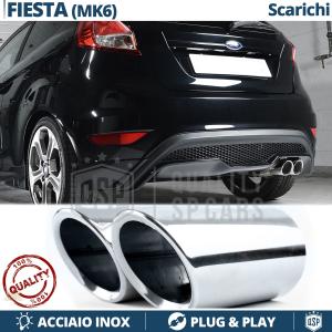 2 pcs EXHAUST TIPS for FORD FIESTA ST MK6 Chromed Stainless Steel | PLUG & PLAY Installation