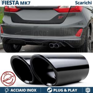 2 pcs EXHAUST TIPS for Ford FIESTA ST MK7 BLACK Stainless STEEL | PLUG & PLAY Installation