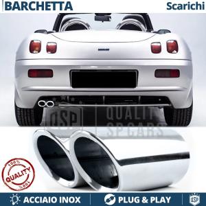 2 EXHAUST TIPS for FIAT BARCHETTA in Chromed Stainless STEEL | Plug & Play installation 