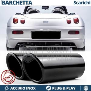 2 TERMINALI di Scarico Sportivi per FIAT BARCHETTA Neri in Acciaio Inox | Ad Incastro Plug & Play