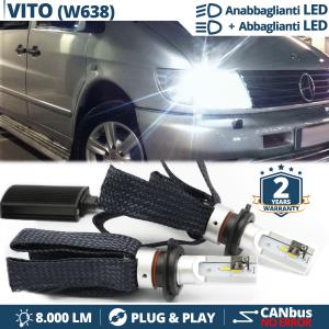 Lampade LED H4 per MERCEDES CLASSE V W638 Anabbaglianti + Abbaglianti CANbus | 6500K Bianco Ghiaccio