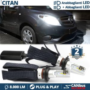 Lampade LED H4 per MERCEDES CITAN Anabbaglianti + Abbaglianti CANbus | 6500K Bianco Ghiaccio