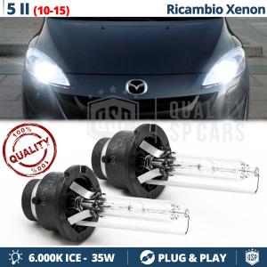 2x D2S Xenon Replacement Bulbs for MAZDA 5 II HID 6000K White Ice 35W 