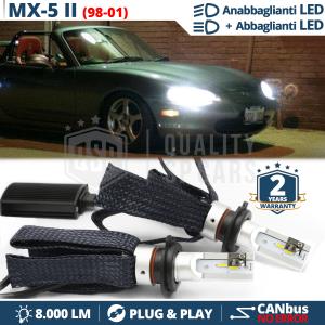Kit LED H4 para MAZDA MX-5 2 98-01 Luces de Cruce + Carretera | 6500K 8000LM CANbus
