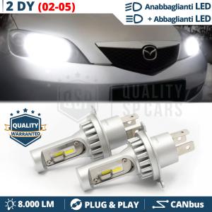 H4 Led Kit for MAZDA 2 DY 02-05 Low + High Beam 6500K 8000LM | Plug & Play CANbus