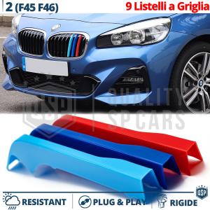 3 Grill STRIPES Cover for Bmw 2 SERIES F45 F46 (18-21) | Rigid Bands in M Sport Colors 