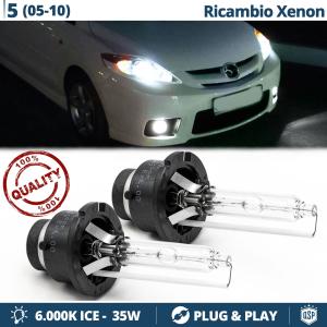 2x D2S Xenon Replacement Bulbs for MAZDA 5 HID 6.000K White Ice 35W 