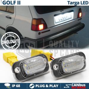 LED Kennzeichen Beleuchtung für Volkswagen Golf 2 | CANbus, Plug & Play | 6500K Weißes Eis