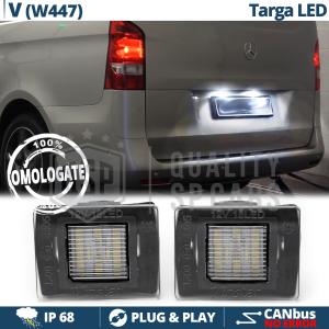 2 LED License Plate Lights for Mercedes V Class W447 | CANbus, Plug & Play | 6500K Cool White