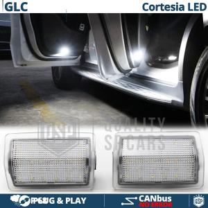 2 Luci di Cortesia LED Per MERCEDES GLC | Placchette LED Sottoporta CANbus Luce Bianca