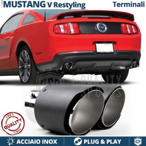 2 pcs EXHAUST TIPS for FORD Mustang 5 10-14 Left + Right Carbon Fiber Stainless STEEL | PLUG & PLAY 