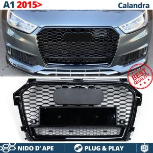 Parrilla REJILLA Delantera para AUDI A1 8X Facelift (desde 2015) | Nido de Abeja, Negro Brillante