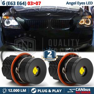 LED ANGEL EYES For BMW 6 SERIES E63 E64 TO 06/2007 | White Parking Lights 32W CANbus ERROR FREE 