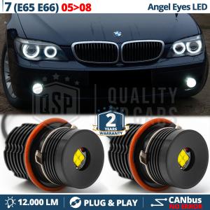 LED ANGEL EYES For BMW 7 SERIES E65 E66 FROM 2005 | White Parking Lights 32W CANbus ERROR FREE 