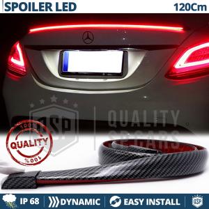 Car Universal Adhesive Rear LED SPOILER | Trunk Roof Led Lip 120Cm in Black CARBON Fiber Effect 