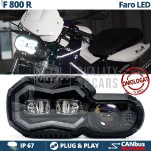 FARO LED Per BMW F 800 R OMOLOGATO uso Stradale | Luce Bianca POTENTE 6500K | Plug and Play