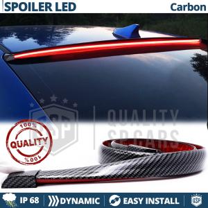 Rear Adhesive LED SPOILER For Audi A1 | Roof SEQUENTIAL LED Strip in Black Carbon Fiber Effect