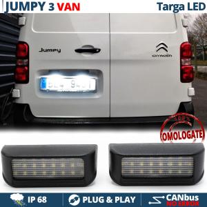 LED License Plate Lights CANbus for Citroen JUMPY 3 Van | 6500K Ice White Light, Plug & Play