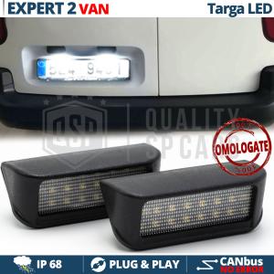 Placchette Luci Targa LED CANbus Per Peugeot EXPERT 2 Van | Luce Bianca Potente 6500K NO Errori