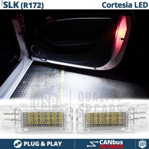 2 Luci di Cortesia LED Per MERCEDES SLK R172 | Placchette LED Sottoporta CANbus Luce Bianca