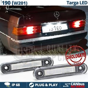 2 LED License Plate Lights for Mercedes 190 W201 | CANbus, Plug & Play | 6500K White