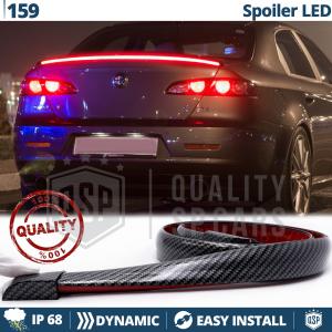 Rear Adhesive LED SPOILER For Alfa 159 | Roof SEQUENTIAL LED Strip in Black Carbon Fiber Effect