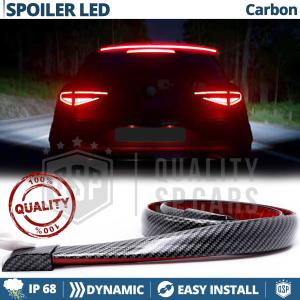 Rear Adhesive LED SPOILER For Alfa Romeo Stelvio | Roof SEQUENTIAL LED Strip in Black Carbon Fiber Effect