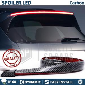 Rear Adhesive LED SPOILER For Alfa 147 | Roof SEQUENTIAL LED Strip in Black Carbon Fiber Effect