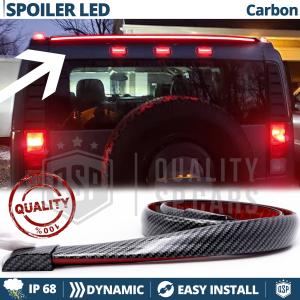 Rear Adhesive LED SPOILER For Hummer H3 | Roof SEQUENTIAL LED Strip in Black Carbon Fiber Effect