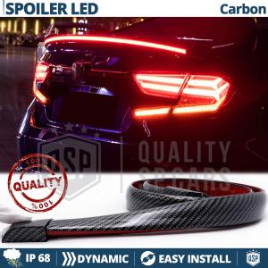 Rear Adhesive LED SPOILER For Honda Accord | Roof SEQUENTIAL LED Strip in Black Carbon Fiber Effect
