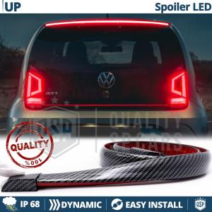 Rear Adhesive LED SPOILER For VW UP | Roof SEQUENTIAL LED Strip in Black Carbon Fiber Effect