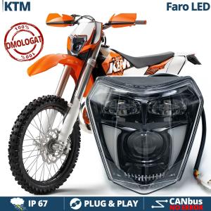 LED HEADLIGHT For KTM Motorcycles APPROVED for Street | POWERFUL White Light 6500K | Plug & Play